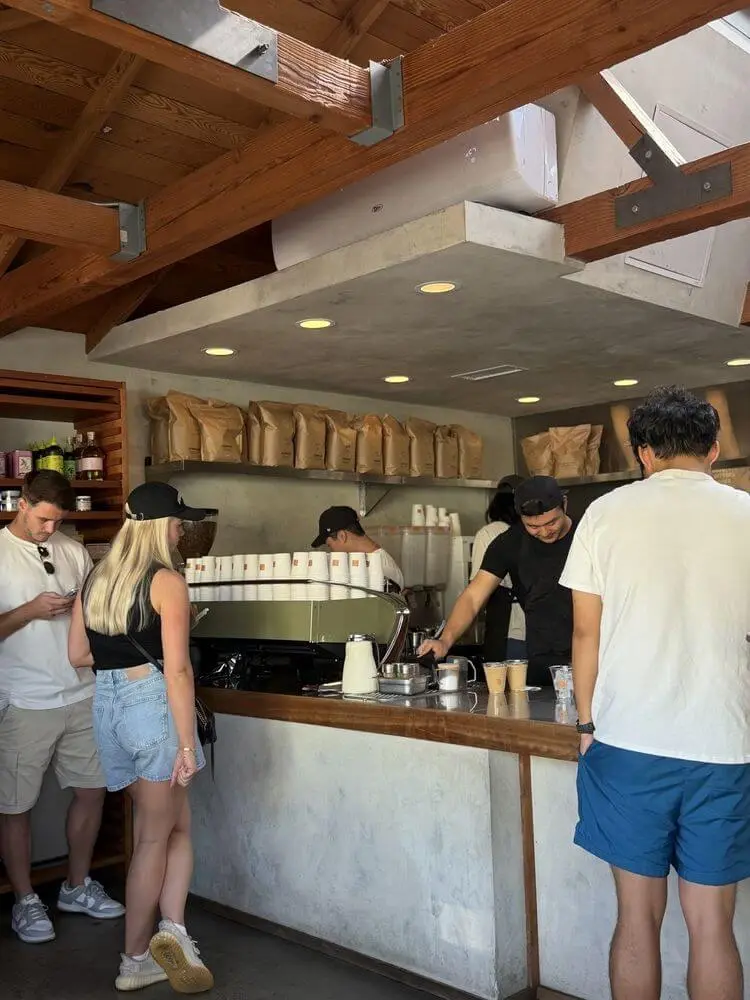 Daylight across the interior of Community Goods in the morning
